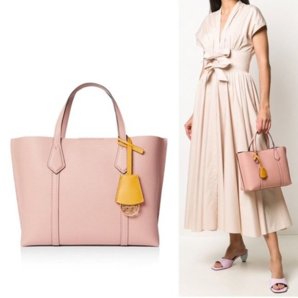 💗 NEW Tory Burch Pink Perry Triple-Compartment Tote Bag